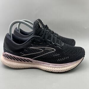 Brooks Glycerin GTS 19 Running Shoes Womens Size 8.5 Black Pink Comfort Sneakers